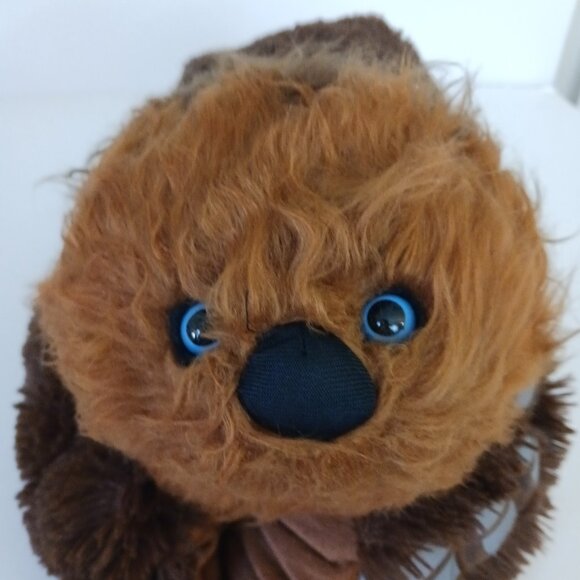 Star Wars Chewbacca Pillow Plush Long Shaggy Hair Blue Eyes Folds Up 20 Inch - Picture 5 of 10